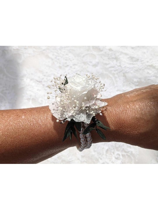 Bracelet de mariée bohème chic en fleurs éternelles