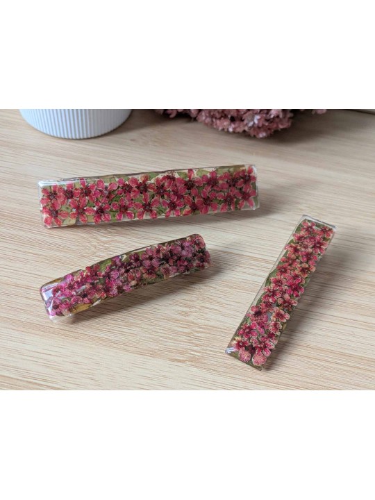 Barrette ou pince en résine fleurs roses Barrette ou pince en résine fleurs roses