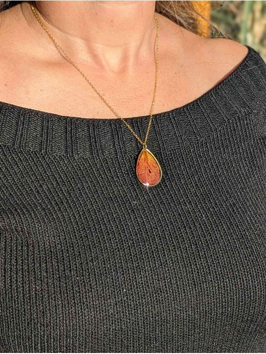 Collier en pétale séché de Flamboyant