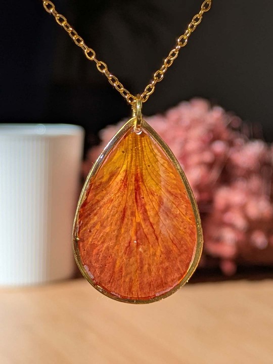 Collier en pétale séché de Flamboyant Collier en pétale séché de Flamboyant