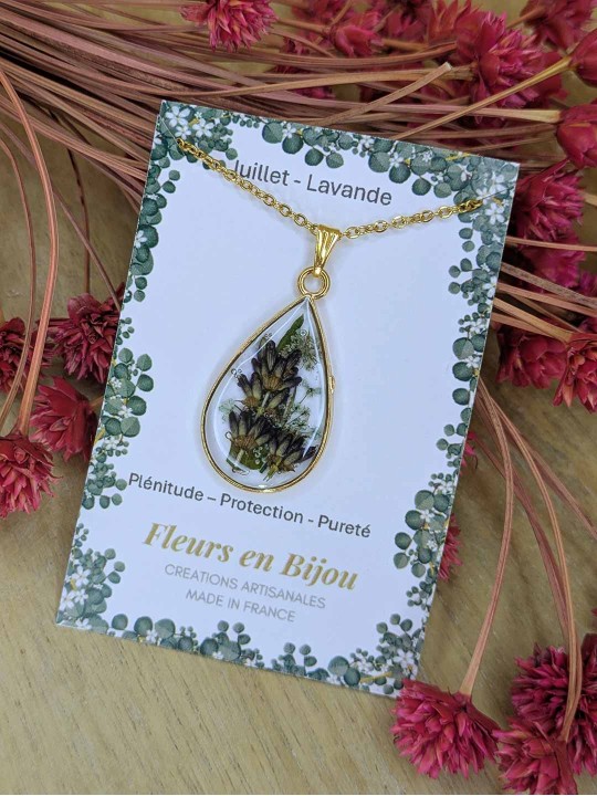 Collier fleur mois de naissance JUILLET