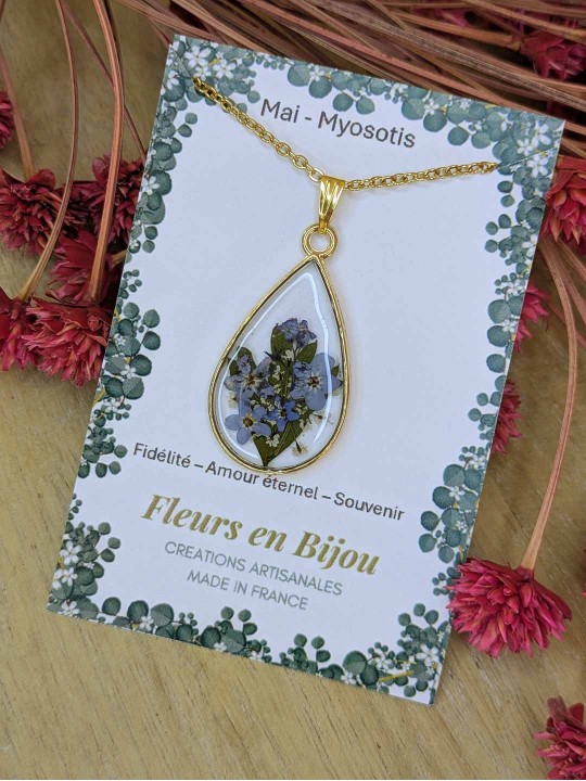 Collier fleur mois de naissance MAI