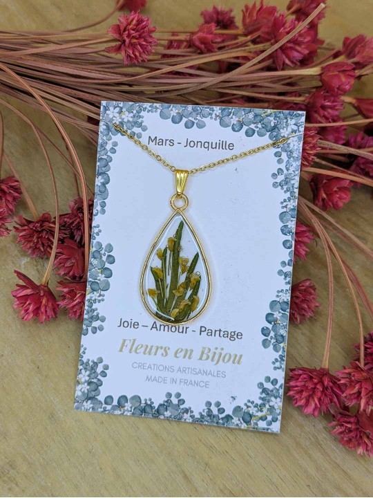 Collier fleur mois de naissance MARS
