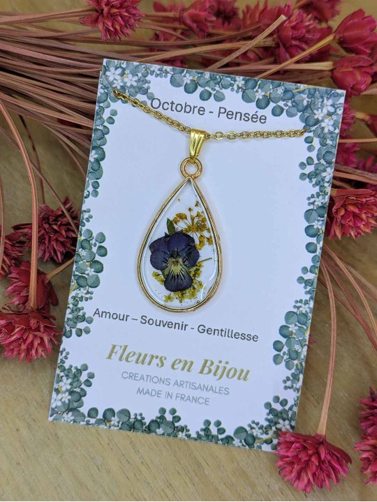 Collier fleur mois de naissance OCTOBRE