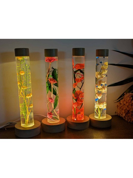 Fleur immergée rose / vert