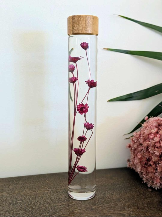 Fleur immergée grenat