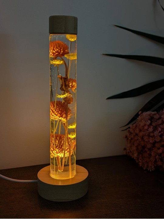 Fleur immergée orange / jaune