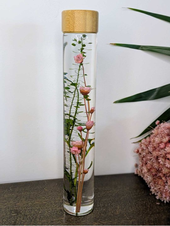 Fleur immergée rose / vert