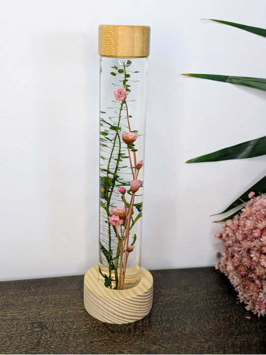 Fleur immergée rose / vert