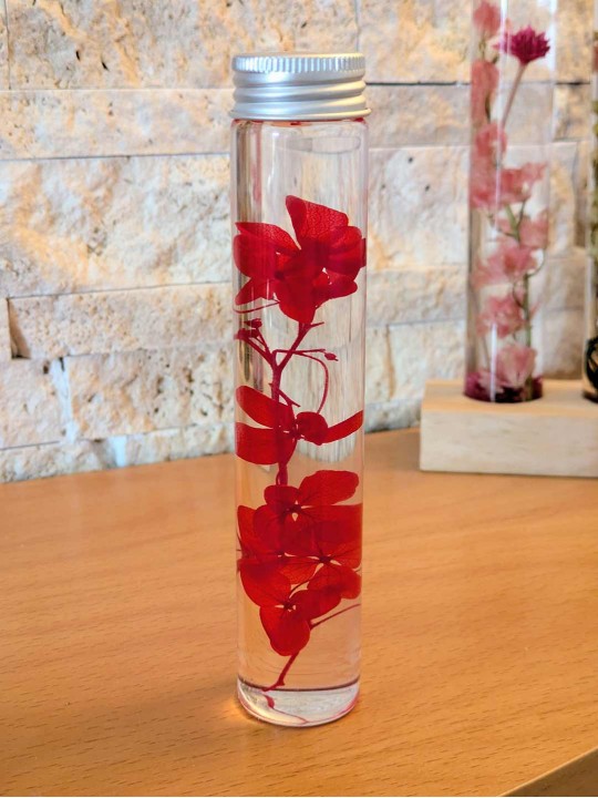 Fleur immergée rouge