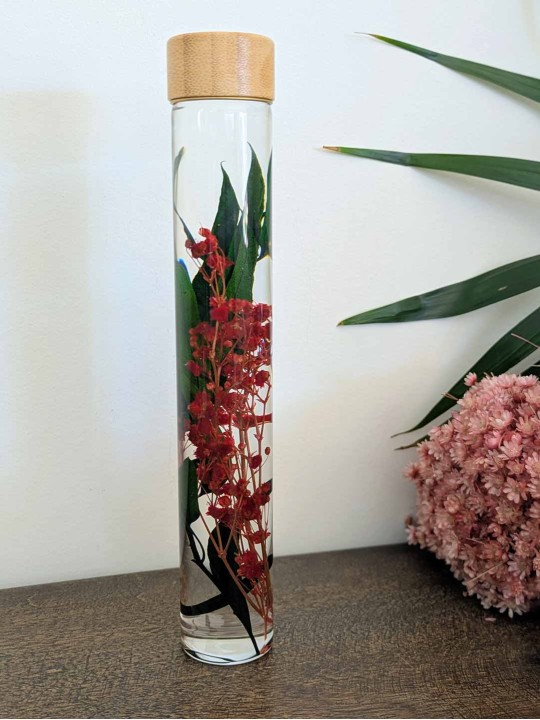 Fleur immergée rouge vert Fleur immergée rouge vert