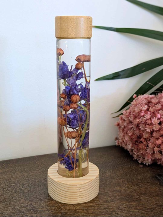 Fleur immergée violette / graines de lin Fleur immergée violette / graines de lin