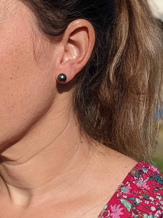 Boucles d'oreille en authentiques perles de Tahiti