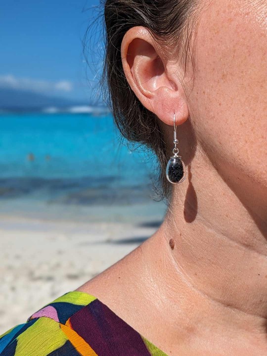 Boucles d'oreille en sable - Edition JO Surf Tahiti Teahupoo 2024